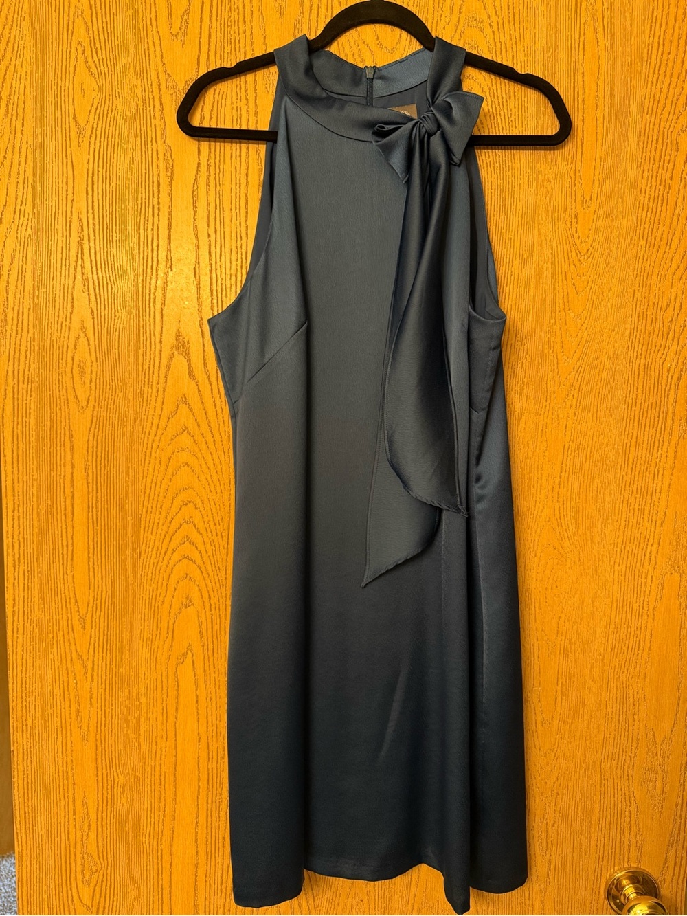 Vince Camuto Navy Satin Halter Cocktail Dress | Size 14